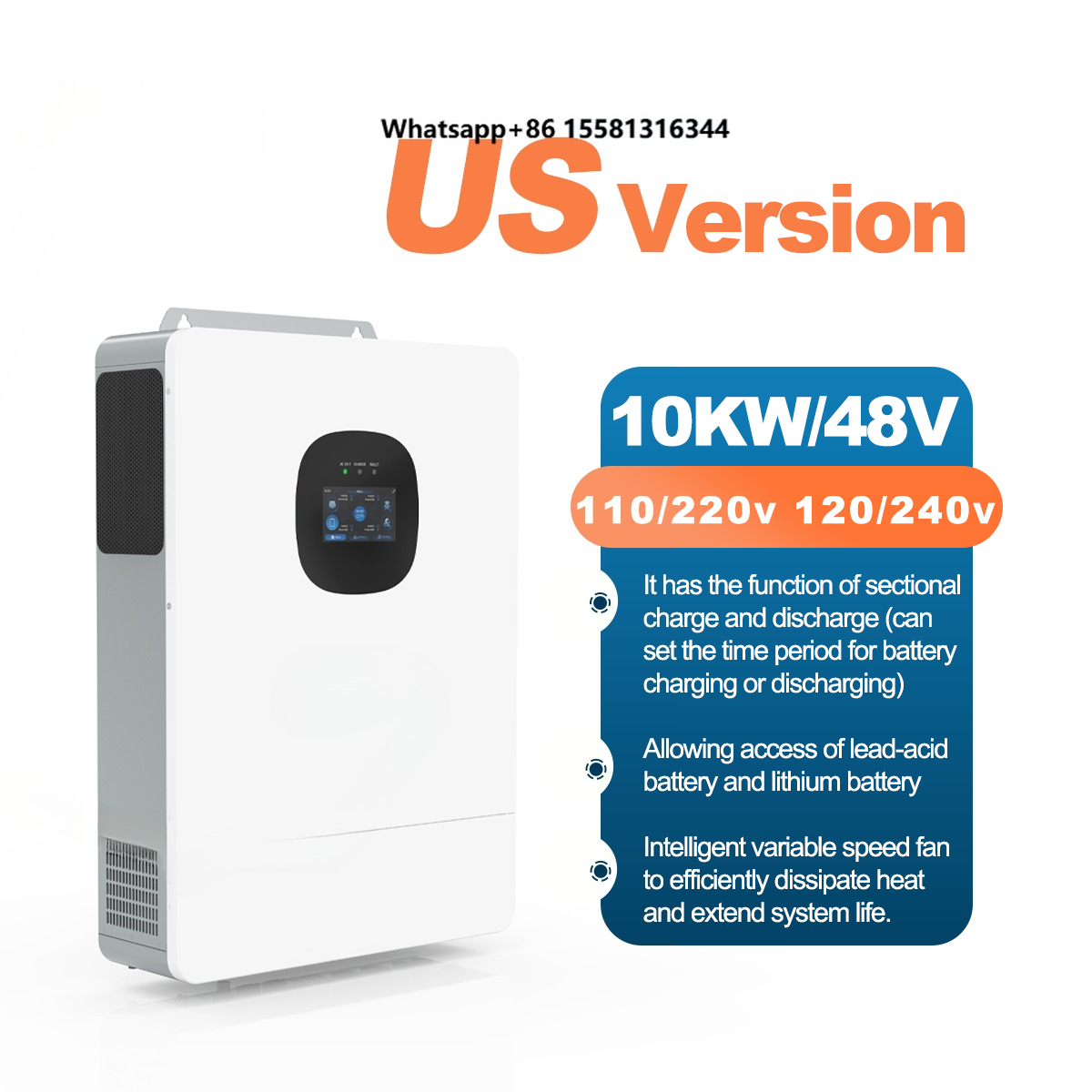 Split Phase Inverter 10Kw 110V 220V - Гибридный инвертор UNC 10 кВт 10