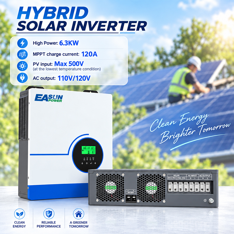 EASUN POWER 6.3KW Гибридный со – обзор и цена Grid Tie Inverter Limiter 2000W